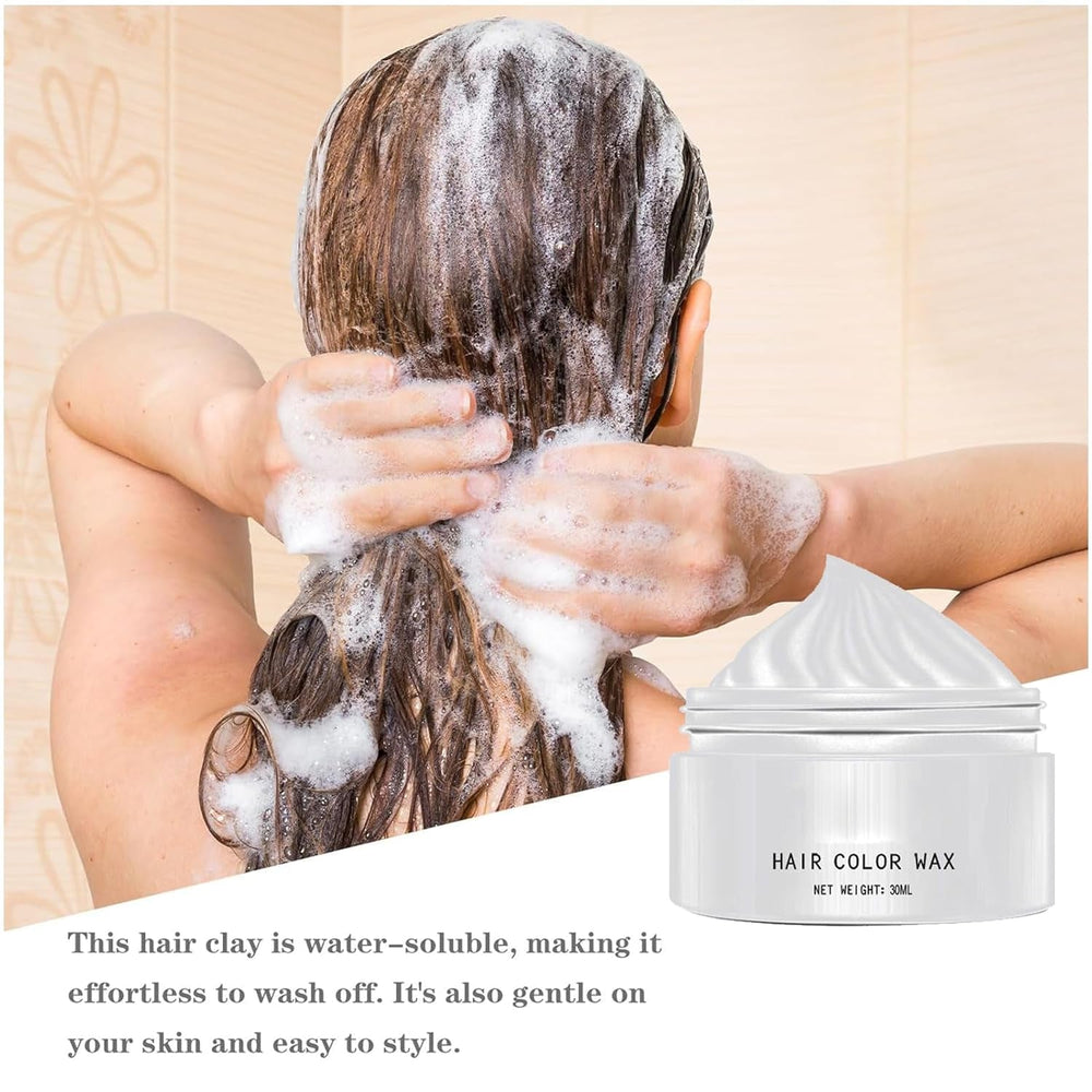 Teinture pour cheveux blancs naturels, teinture de cire pour cheveux blancs, teinture pour cheveux naturels blancs unisexes, teinture pour cheveux blancs, cire pour cheveux de fête d'Halloween Cosplay, cire pour cheveux de fête de teinture pour cheveux, 30 ml Naty Shop teinture pour cheveux