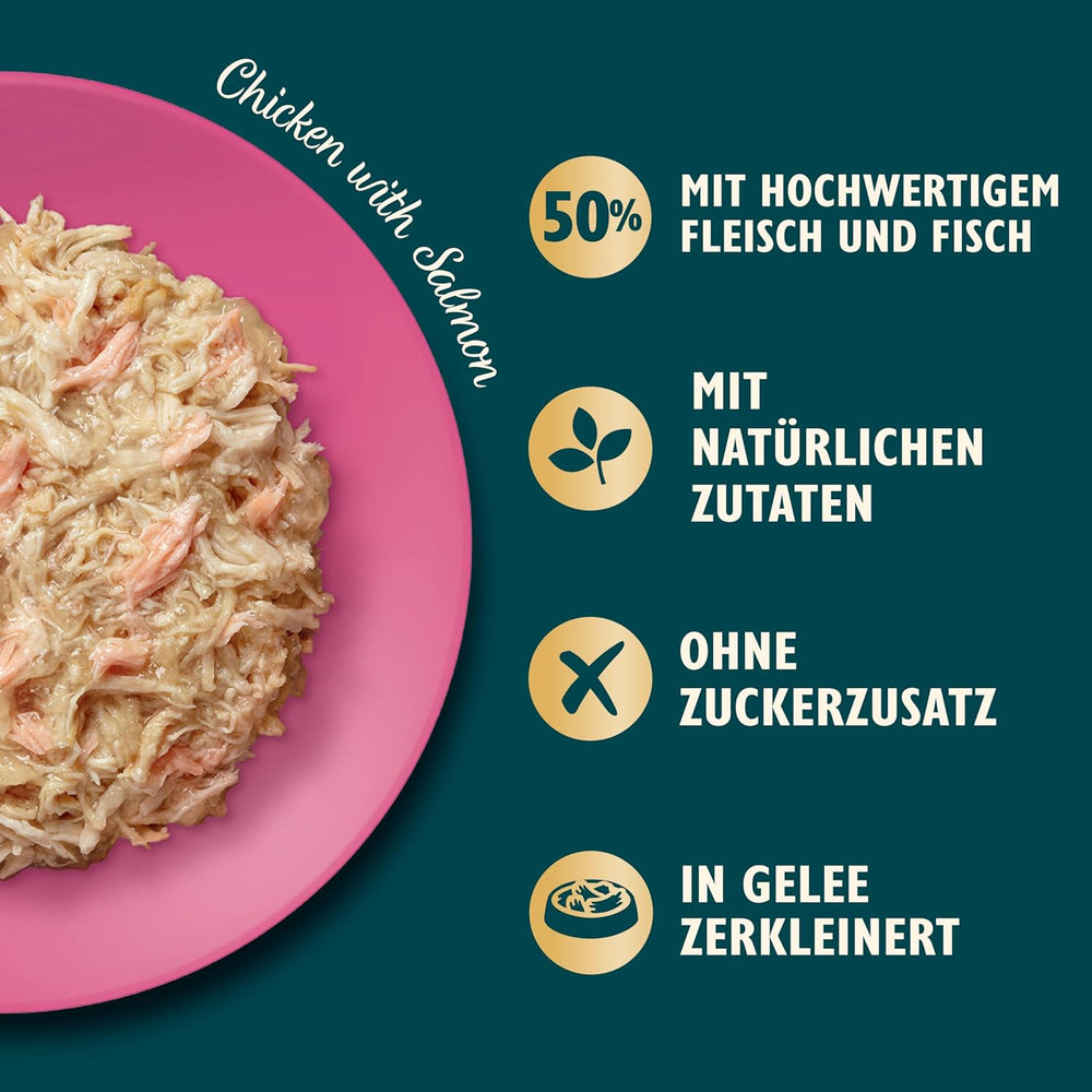 Lily's Kitchen Aus Naturichen Ingredient hermestellung Filets cuits dans de la gelée avec des cuisses et des laches ausgewachsen Nassfutter für Katzen Dose de 70 g