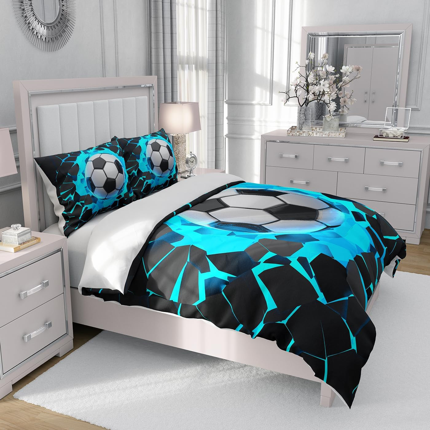 Linge de lit enfant football, microfibre polyester Linge de lit - enfant Naty Shop