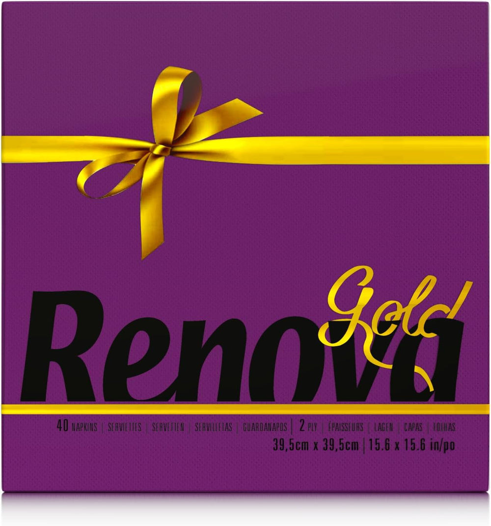 Serviettes en papier Renova doré bordeaux - 40 serviettes