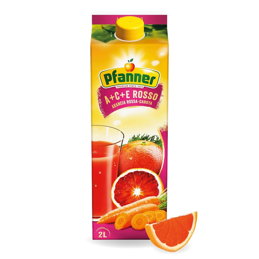 Pfanner Jus de pomme trouble 100% naturel (1 x 2 litres) - Pommes directement pressées - Jus de fruits sans sucre ajouté Boissons sans alcool Naty Shop 2 L (1Er Pack) A+C+E Rosso