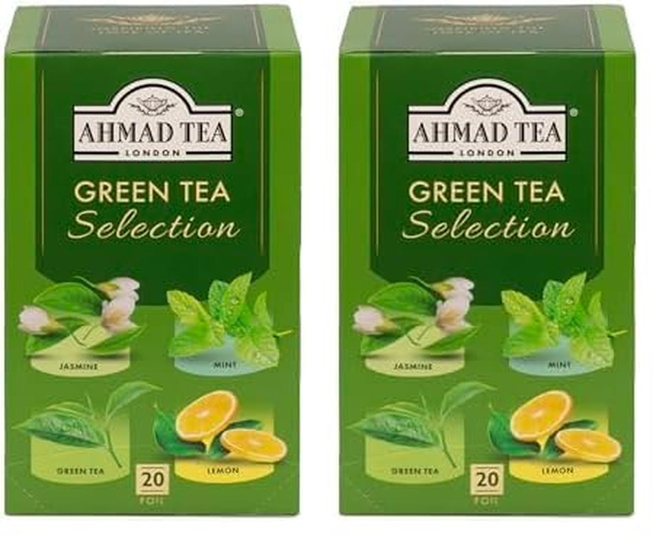 Ahmad Tea - Thé vert - Sachets de thé scellés emballés individuellement contenant 2 g de thé par portion - 20 sachets de thé avec ruban adhésif