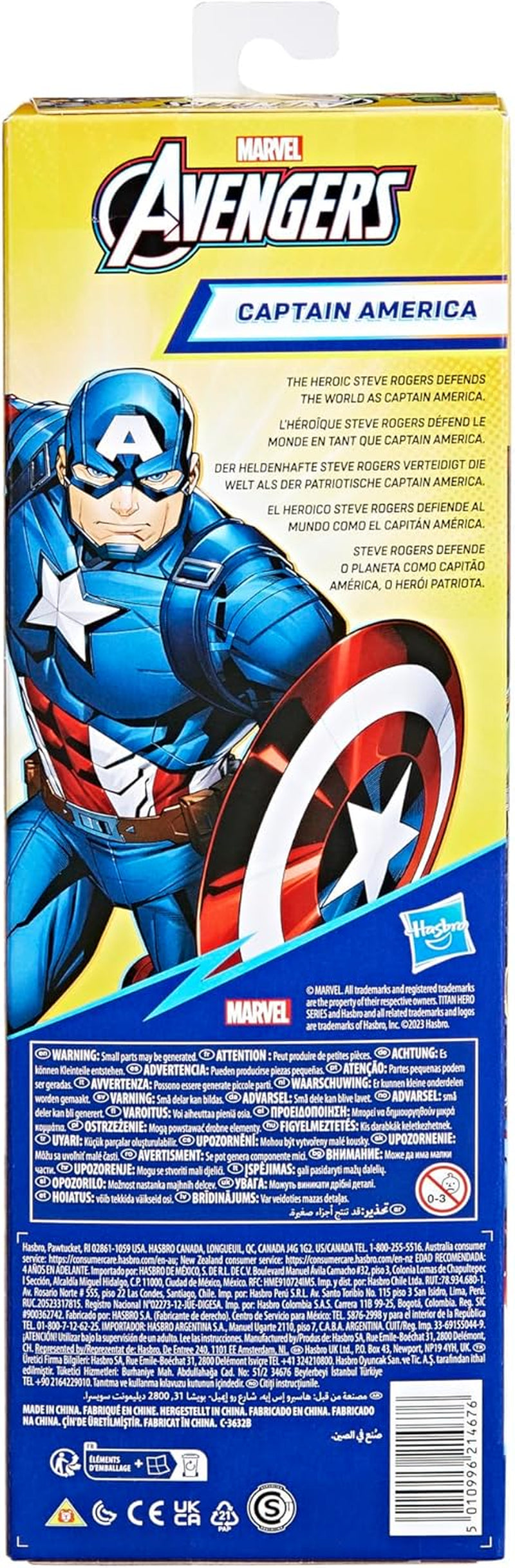 Marvel Avengers Titan Hero Series Blast Gear Figurine d'action Captain America 30 cm Grand jouet pour 4 ans et plus Figurines d'action bleues Naty Shop