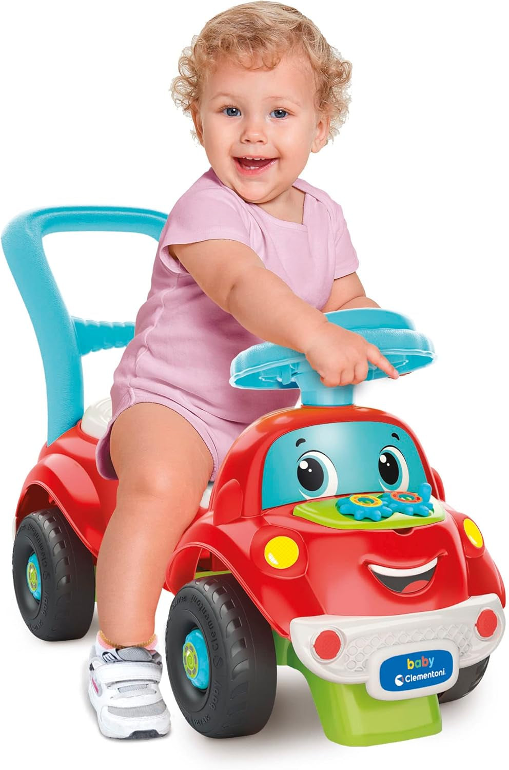 Clementoni - 17747 - Nicolò Go Go 3 en 1 - Voiture équestre, enceinte électronique d'apprentissage, premiers pas, lumières et sons, jeu pour les 1 an - Made in Italy Bebe Toys Naty Shop