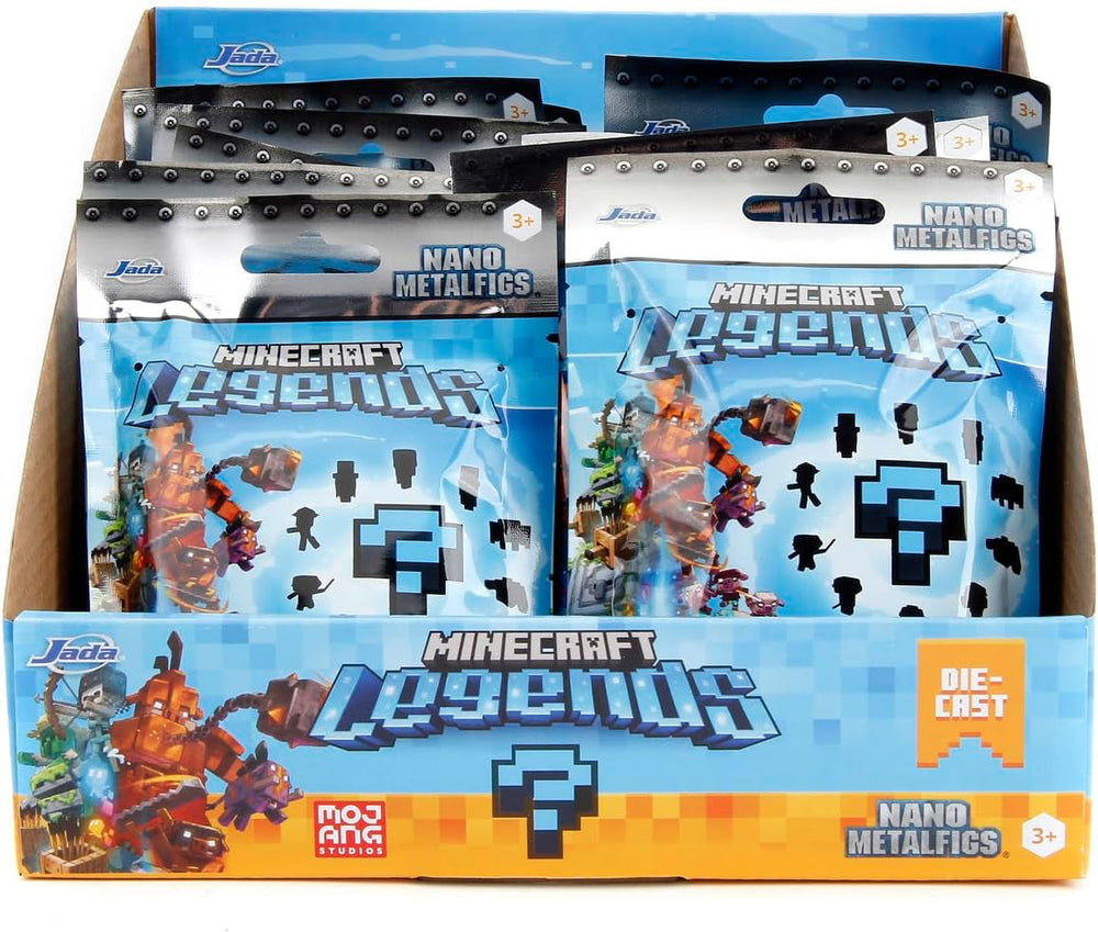Jada Toys - Minecraft Blind Pack Nanofigs, Wave 2, Figurine de collection Minecraft Legends Nano Metal, Différents modèles, 4 cm, 3 ans et plus, Figurines noires Naty Shop