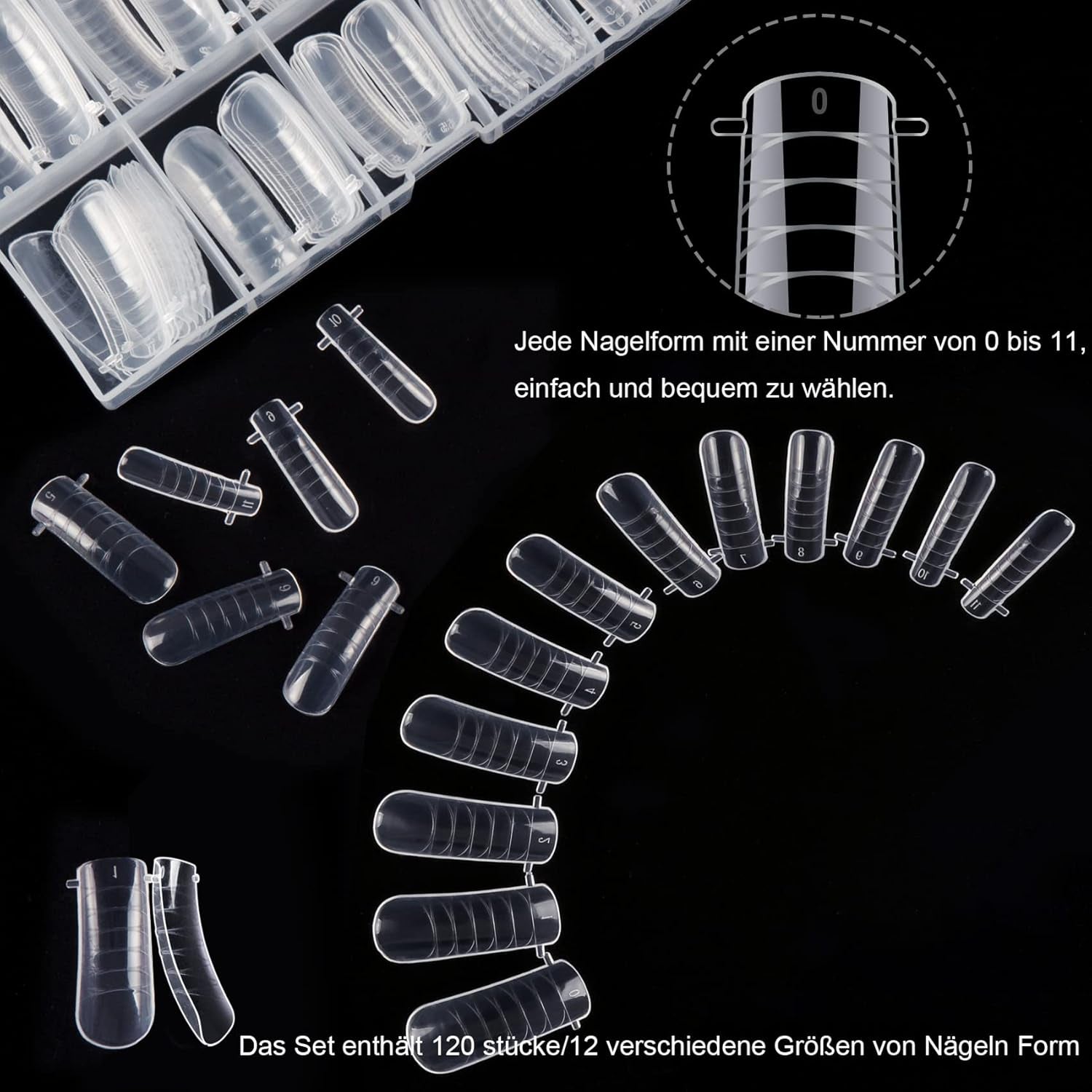 Ensemble de 120 formes d'ongles doubles, modèles d'extension d'ongles avec brosse rose à double extrémité, clip pour pointe d'ongle, séparateur d'orteil en éponge et lime à ongles pour ongles en polygel