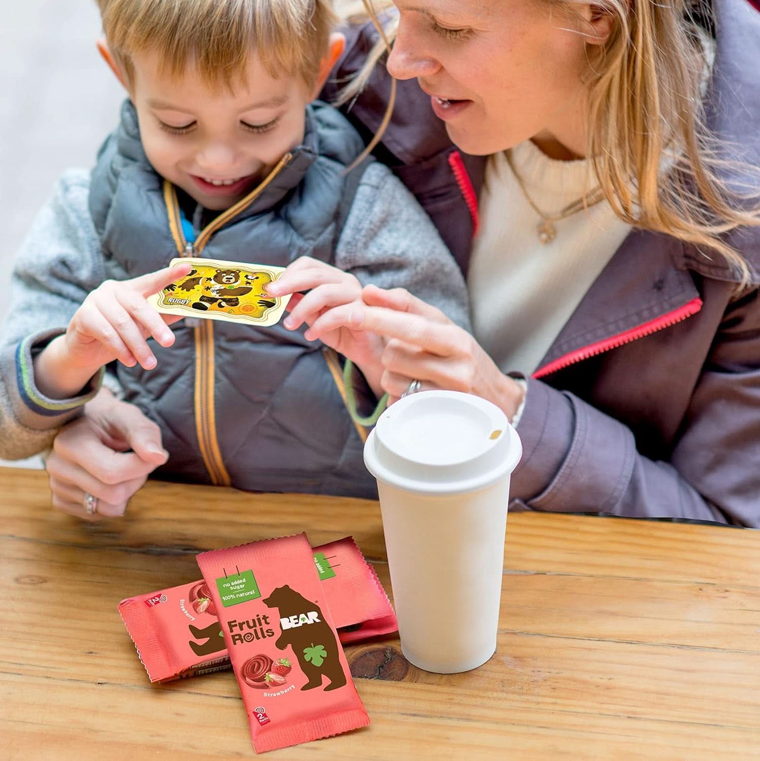 BEAR Rouleaux de fruits aux fraises, ingrédients 100% naturels, 30 x 20 grammes Produits déshydratés Naty Shop