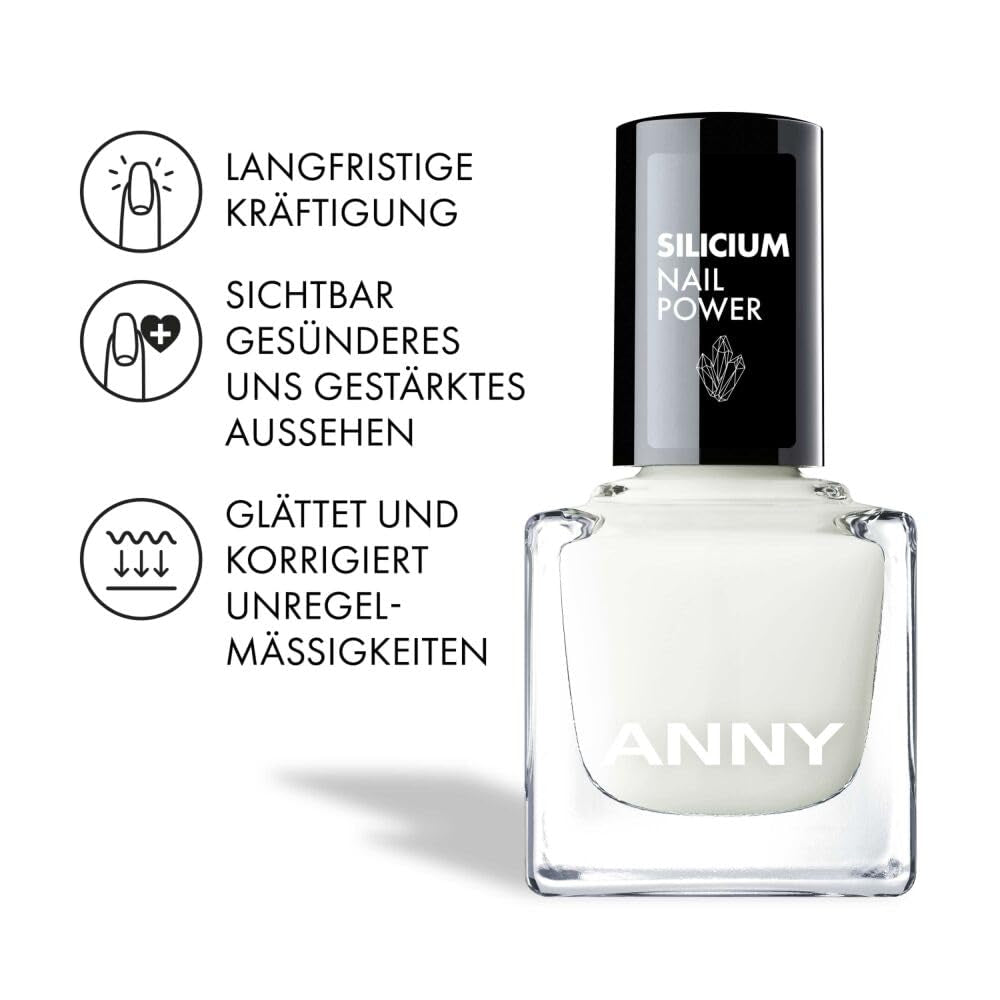 ANNY Silicon Nail Power - Soin des ongles 3 en 1 : Base, Fortifiant et Embellisseur - 15 ml