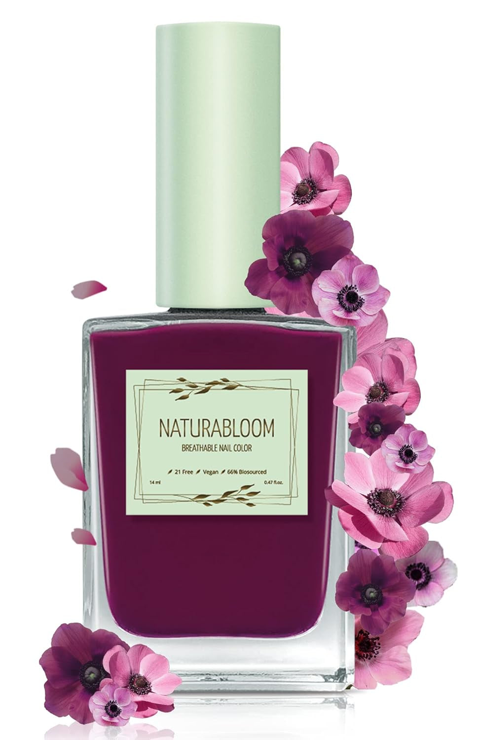Vernis à ongles rouge à séchage rapide (Poppy Red) - vernis à ongles naturel avec formule végétalienne - respirant, durable et durable, 14 ml