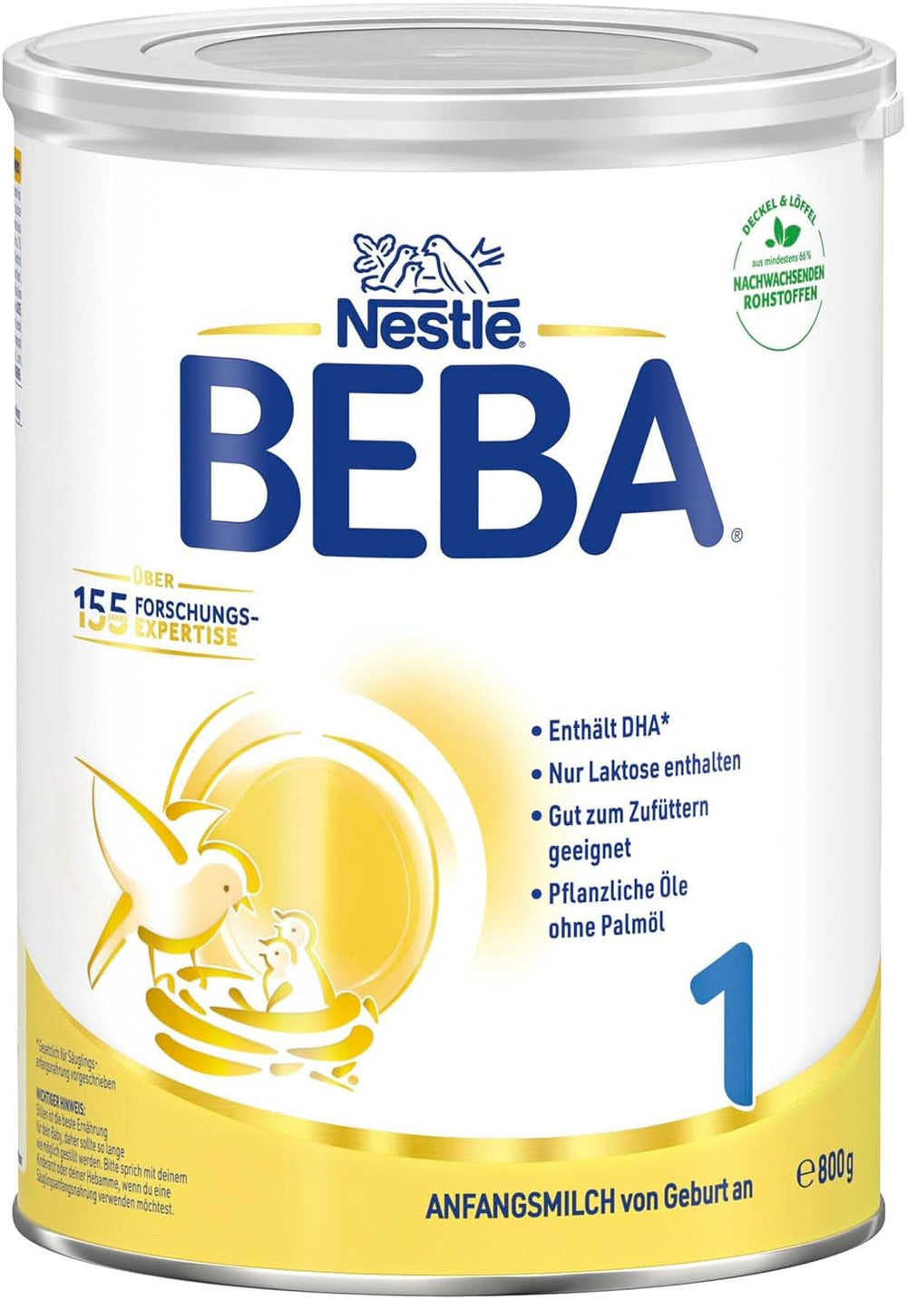 BÉBÉ 1 lait initial dès la naissance, uniquement lactose, sans huile de palme, paquet 3 (3 x 800 g) Mère et Enfant Naty Shop