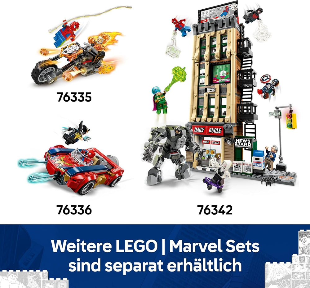 LEGO | Marvel Großer Showdown: Spider-Man vs. Sandman - Spiderman Spielzeug mit 3 Minifiguren - Spider Man, Venom und Sandma - Kinder Geschenk für Jungen ab 9 Jahren, Mädchen und Fans - 76334
