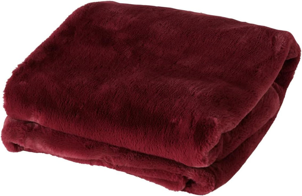 Couverture Boltze Storan (taille 150X200 cm, coloris beige, couverture confortable en polyester, idéale pour les froides soirées d'hiver, aspect fourrure) 1015378 BOLTZE Lits et Couvertures Rouge foncé