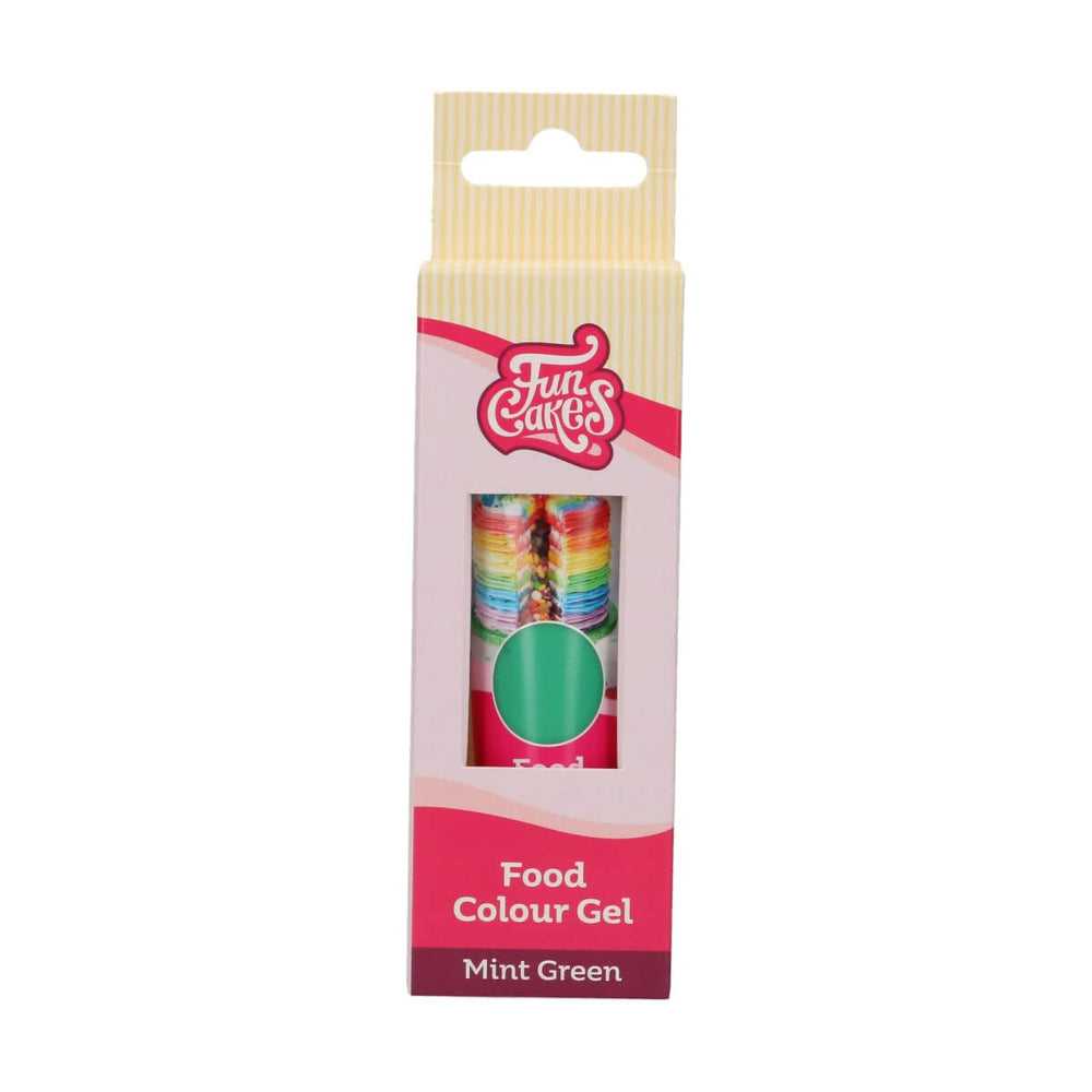 Colorant alimentaire Funcakes Vert Menthe, gel colorant alimentaire très concentré pour pâte, crème, fondant et pâte d'amande. Dosage facile. Une seule goutte pour créer des couleurs vibrantes. Halal. 30g.