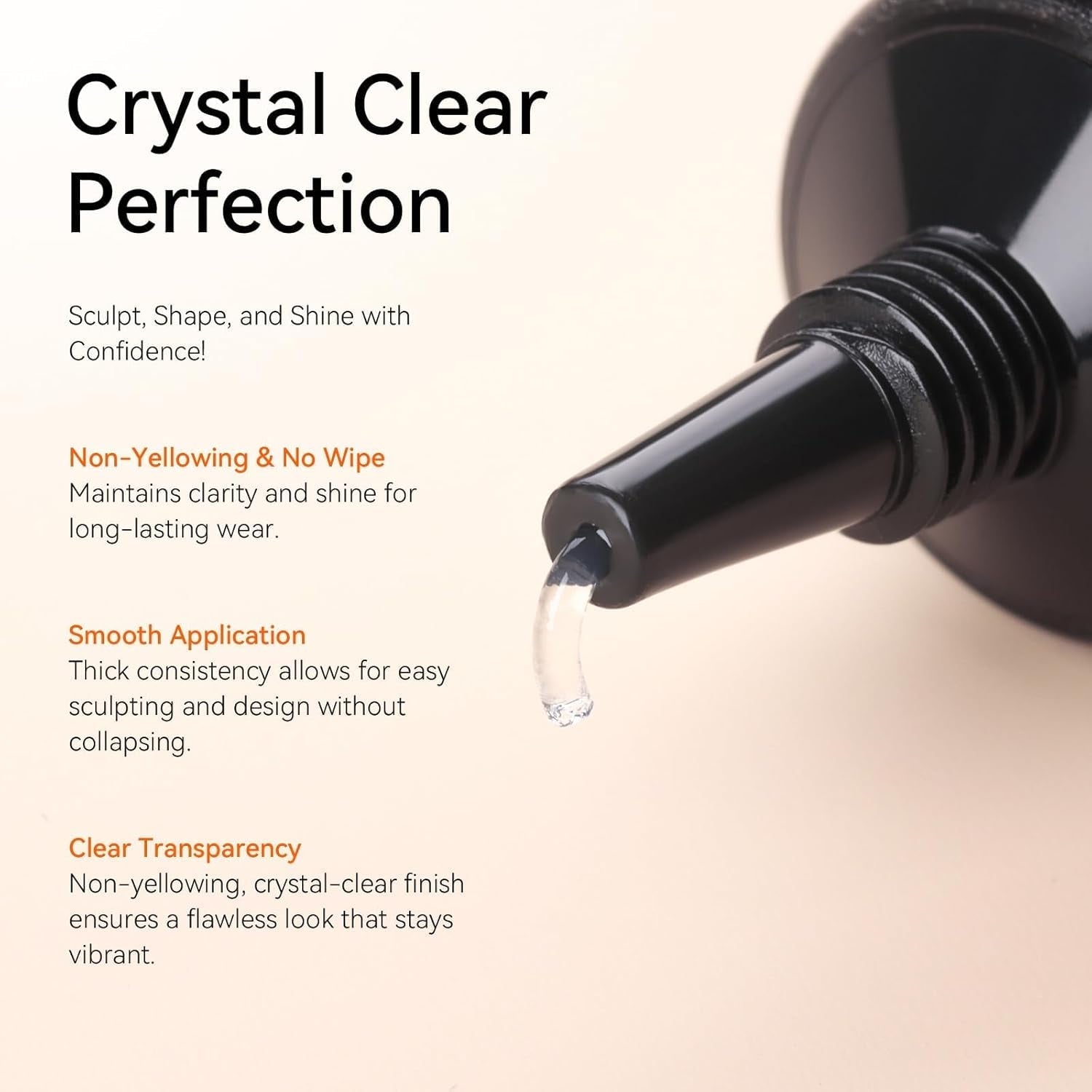 Makartt Gel 3D Nail Art – Gel de colle strass 15 g pour porte-clés à ongles, gel de sculpture d'ongles multifonctionnel pour la conception d'ongles à faire soi-même, sculpture d'ongles, modélisation d'ongles à la maison (transparent)