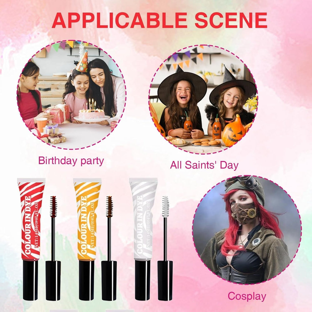 Teinture capillaire temporaire pour enfants, 5 couleurs, Mascara lavable, craie pour Salon de coiffure, boutique Naty