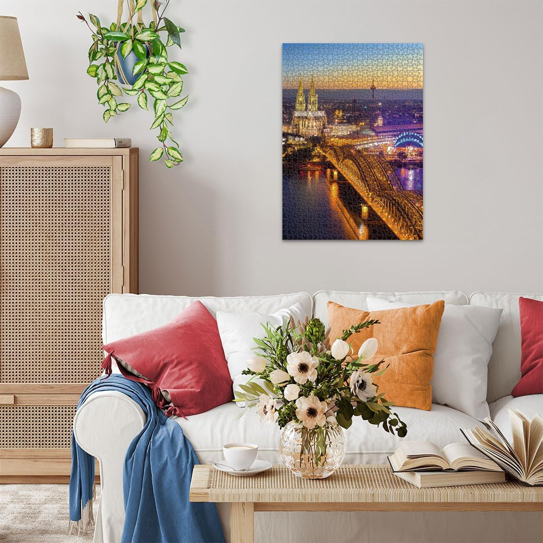 Ravensburger Puzzle 12000364 1000 piese - Leuchtendes Köln - Puzzle pentru adulți și copii de la 14 ani, Puzzle cu motivul orașului Köln, [Exclusiv la Amazon] Puzzle Naty Shop