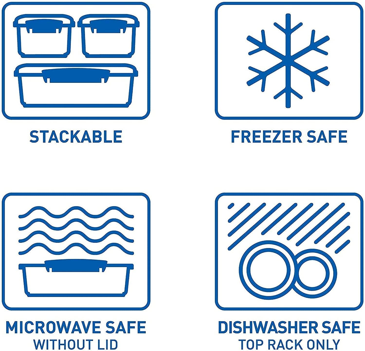 KLIP IT System Bocal de Conservation Alimentaire 5 litres Pot de Conservation Empilable Anti-Fuite avec Couvercle Réfrigérateur/Congélateur Convient sans BPA Plastique Clips Bleus 1 Pièce (Paquet de 2) Boîtes de Conservation Alimentaire Naty Shop