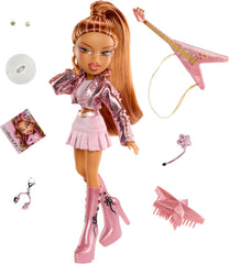 BRATZ Pop Starz Yasmin – Modepuppe mit Anhänger zum Sammeln, Outfit und Musikzubehör