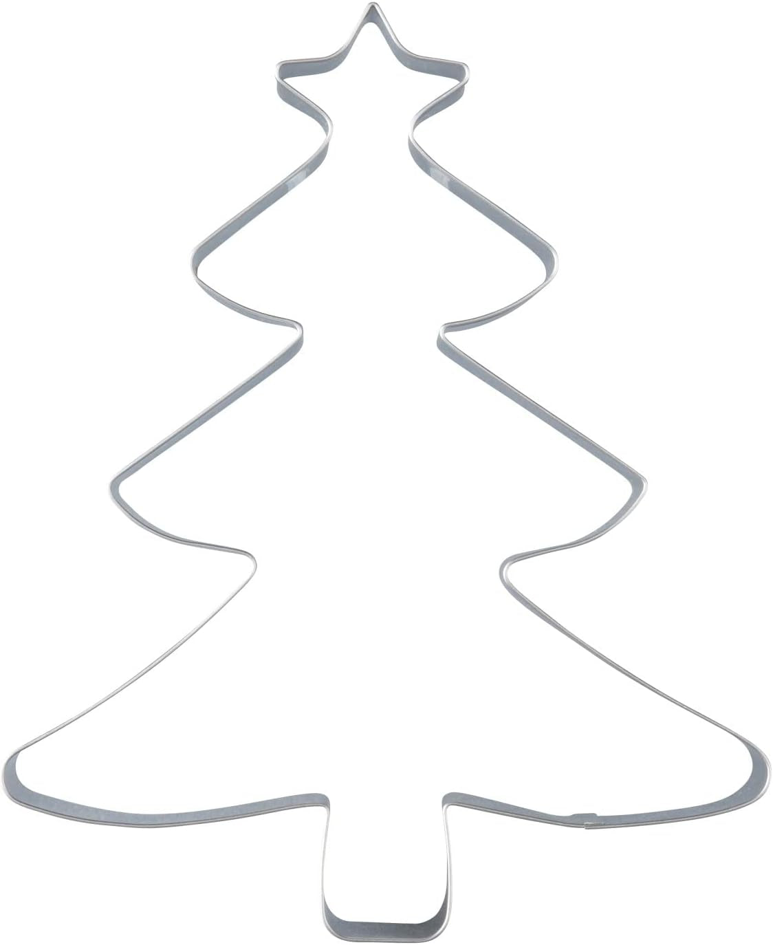 Zenker Boîte à biscuits de Noël XL – Boîte à biscuits en forme d'arbre de Noël pour des biscuits délicieux et sucrés – Boîte à biscuits 2 en 1 et cadre de cuisson en acier inoxydable argenté