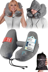 Oreiller cervical gonflable FLOWZOOM AIR avec capuche - Oreiller cervical d'avion - Oreiller de voyage - Oreiller cervical de voyage gonflable rapide - Oreiller d'avion - Oreiller de voyage - Oreiller cervical pour adulte (Gris) Naty Shop Oreillers orthopédiques cervicaux 1) Gris - Taille L