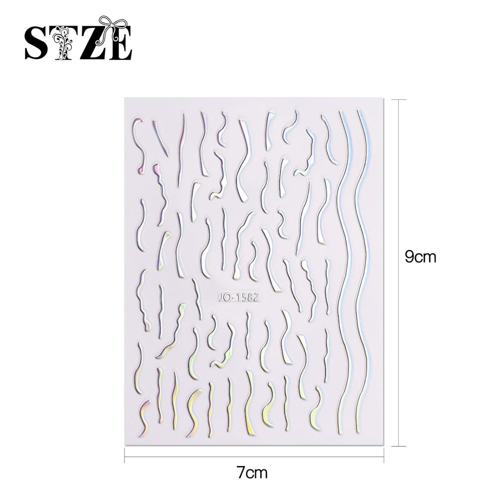 JMEOWIO Nagelsticker Aurora 12 Blatt Nail Art Sticker Selbstklebend Nagelaufkleber Holografisch Dekoration Nageldesign Zubehör