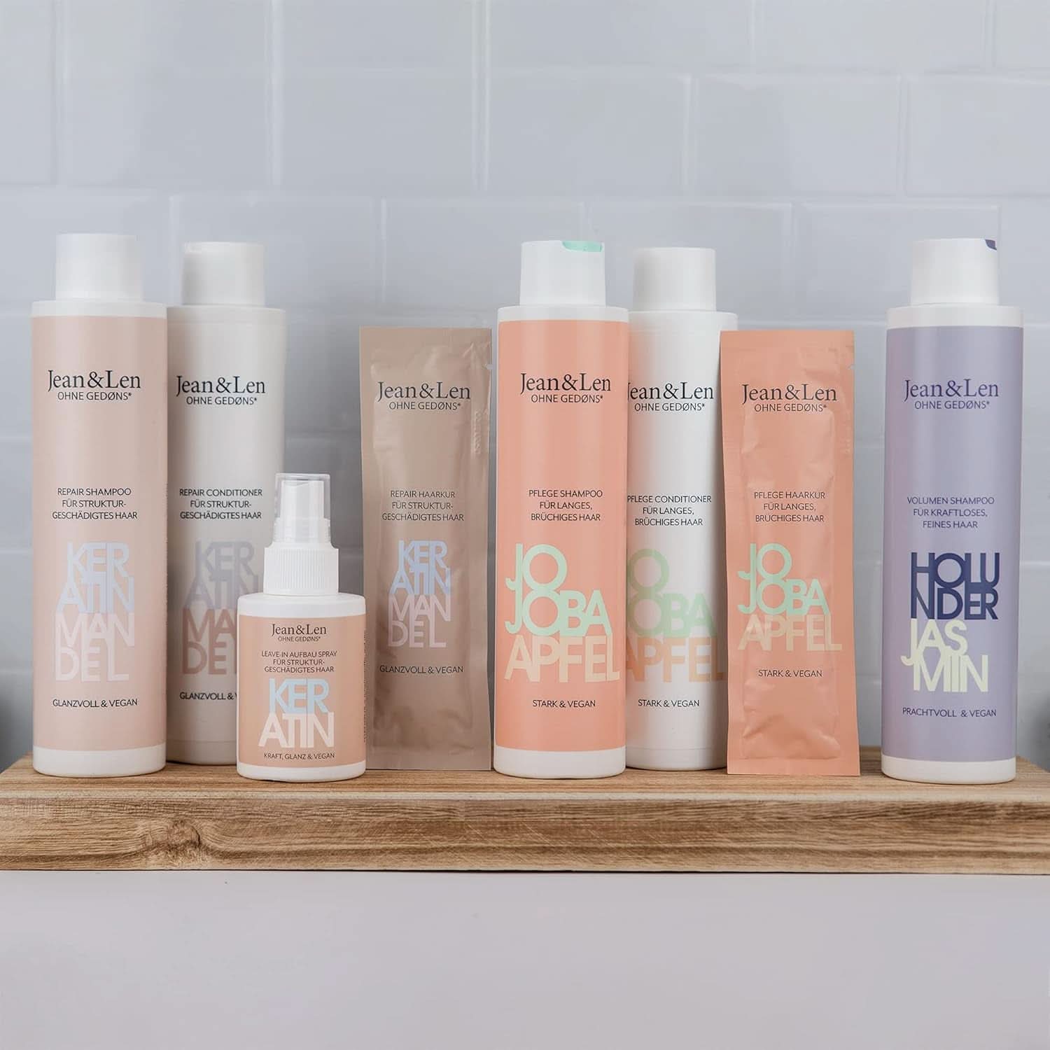 Jean & Len Shampoing réparateur Kératine & Amande, 300 ml Douche et bain Naty Shop