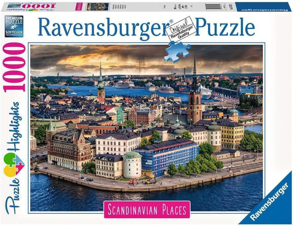 Ravensburger Puzzle Locuri scandinave 12000114 - Stockholm, Suedia - puzzle jigsaw de 1000 de piese pentru adulți și copii de peste 14 ani Puzzle Naty Shop Design vechi