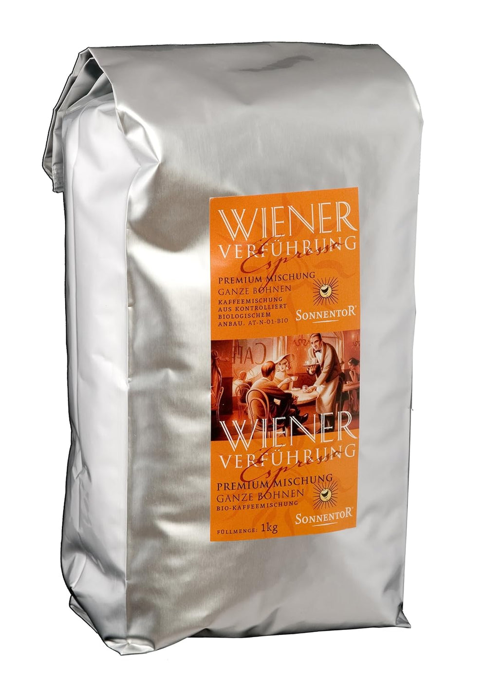 Espresso en grains entiers Mélange Viennois Séduction Premium, 1 paquet (1 x 1 kg) - Bio