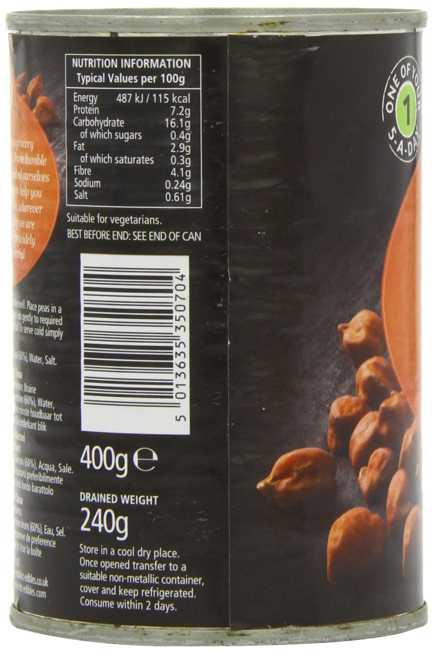 - Pois chiches bruns (en conserve), paquet de 12 (12 x 400g)