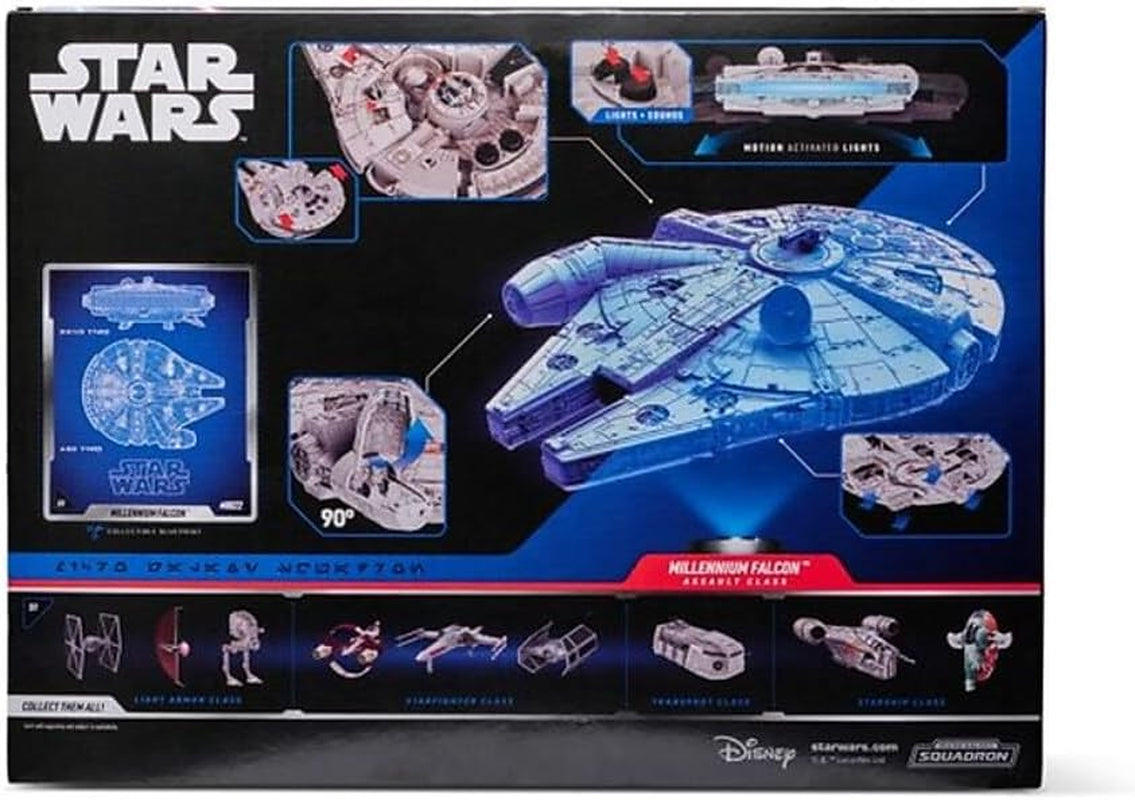 Star Wars Micro Galaxy Squadron SWJ0332 - Faucon Millenium, véhicule officiel 22,5 cm avec lumières, sons et figurines Naty Shop