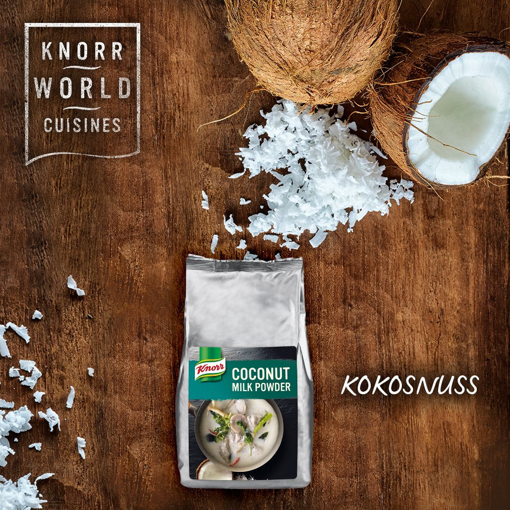 Knorr Kokosmilch Pulver (Lait en poudre aus 20 frischen Kokosnüssen, ergibt 6,6 Liter Kokosmilch) 1er Pack (1 x 1 kg)