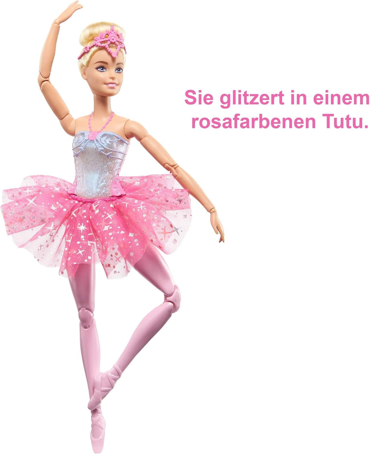 Poupée Barbie Dreamtopia Magic Light Ballerine avec tutu rose et cheveux blonds, 5 effets lumineux et sonores, Barbie mobile, 3 ans et plus, HLC25 Naty Shop Dolls