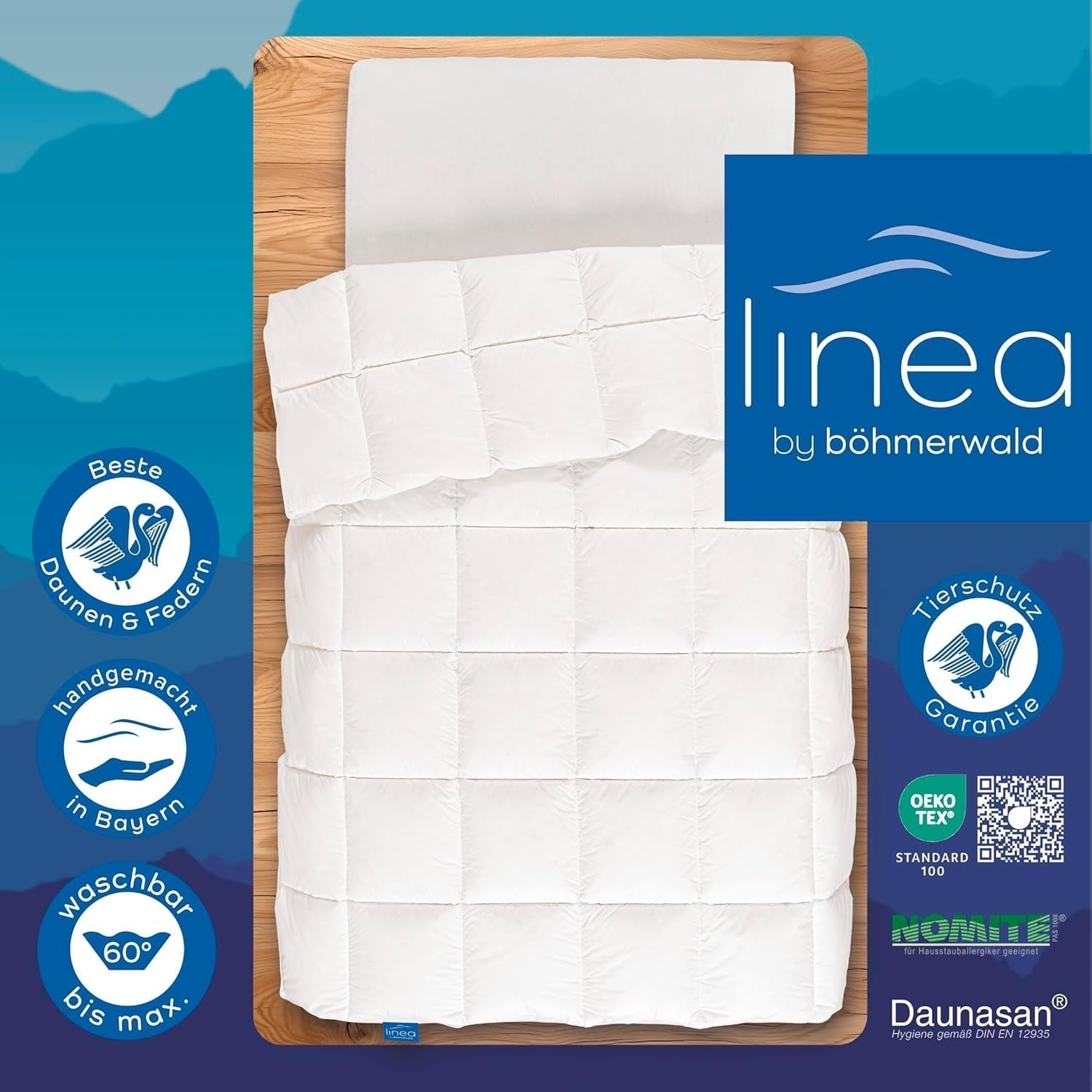 Couette confort, (90 bouffées / 10 plumes), blanc, 135 X 200 Cm Couettes et couettes Naty Shop