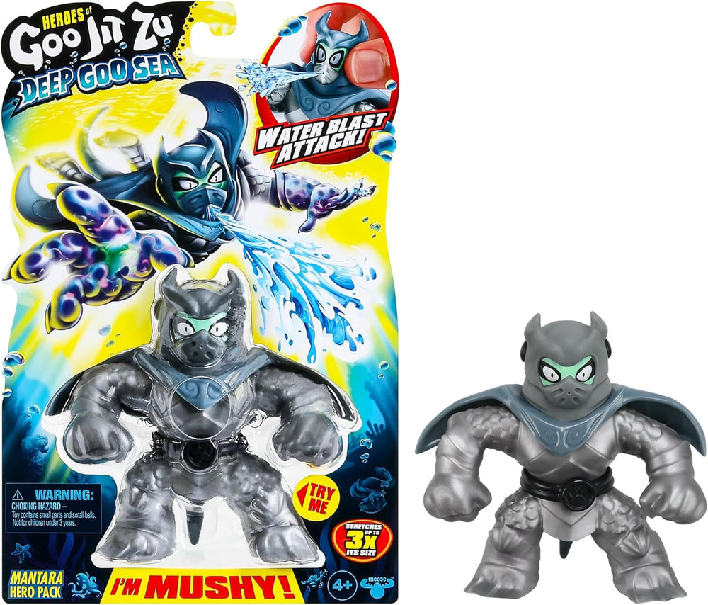 Heroes of Goo Jit To Deep GOO Sea Hero Pack avec Thrash. Figurine articulée super élastique et extensible avec remplissage spécial de slime et mâchoire mobile Figurines Naty Shop Mantara