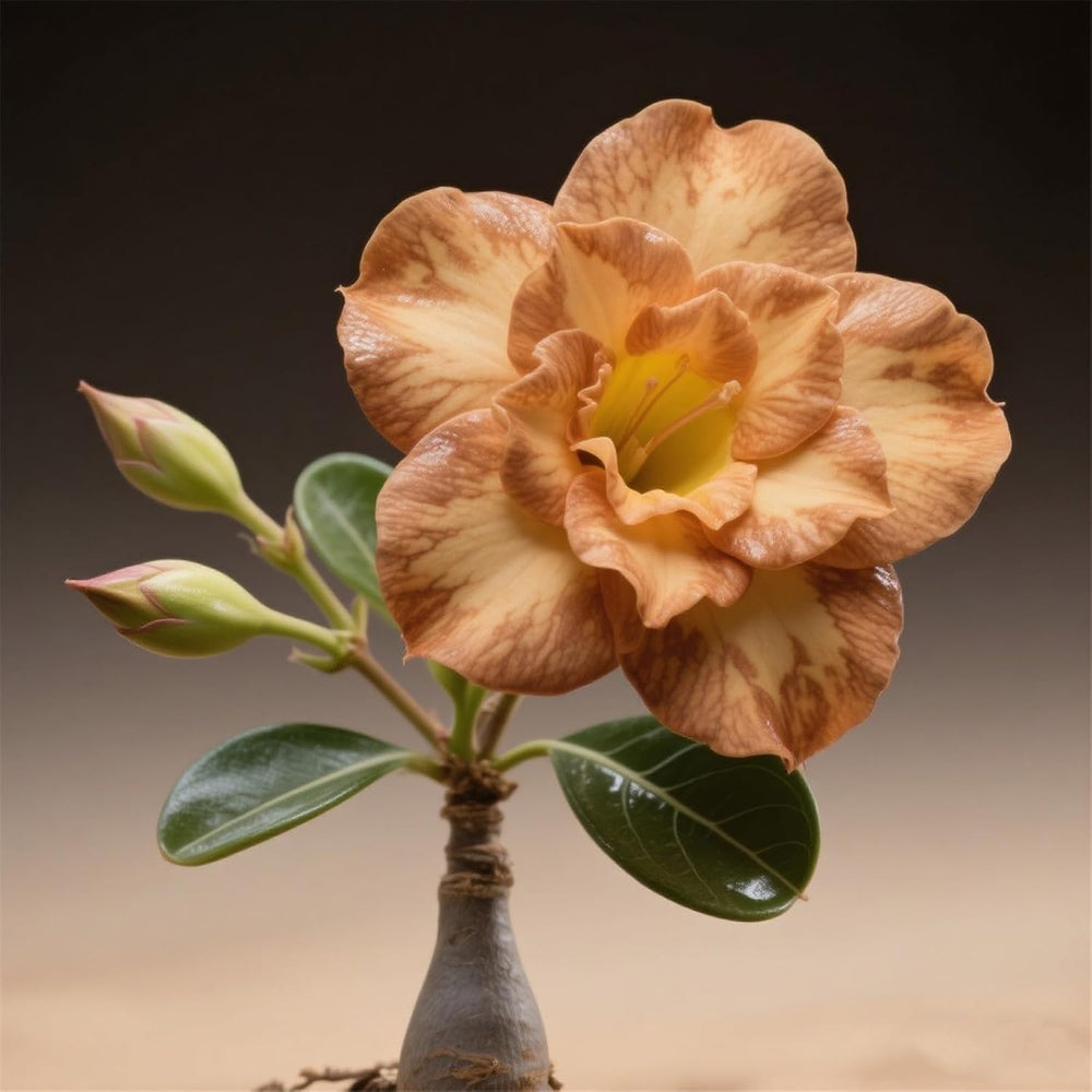 Lebende Pflanzen,Winterhart pflanzen, Mehrjährige Blumenzwiebel ist winterhart, Mysteriöse magische Glühbirne, Blumenzwiebel Mix,3 ans-1 Wüstenrose knollen -I