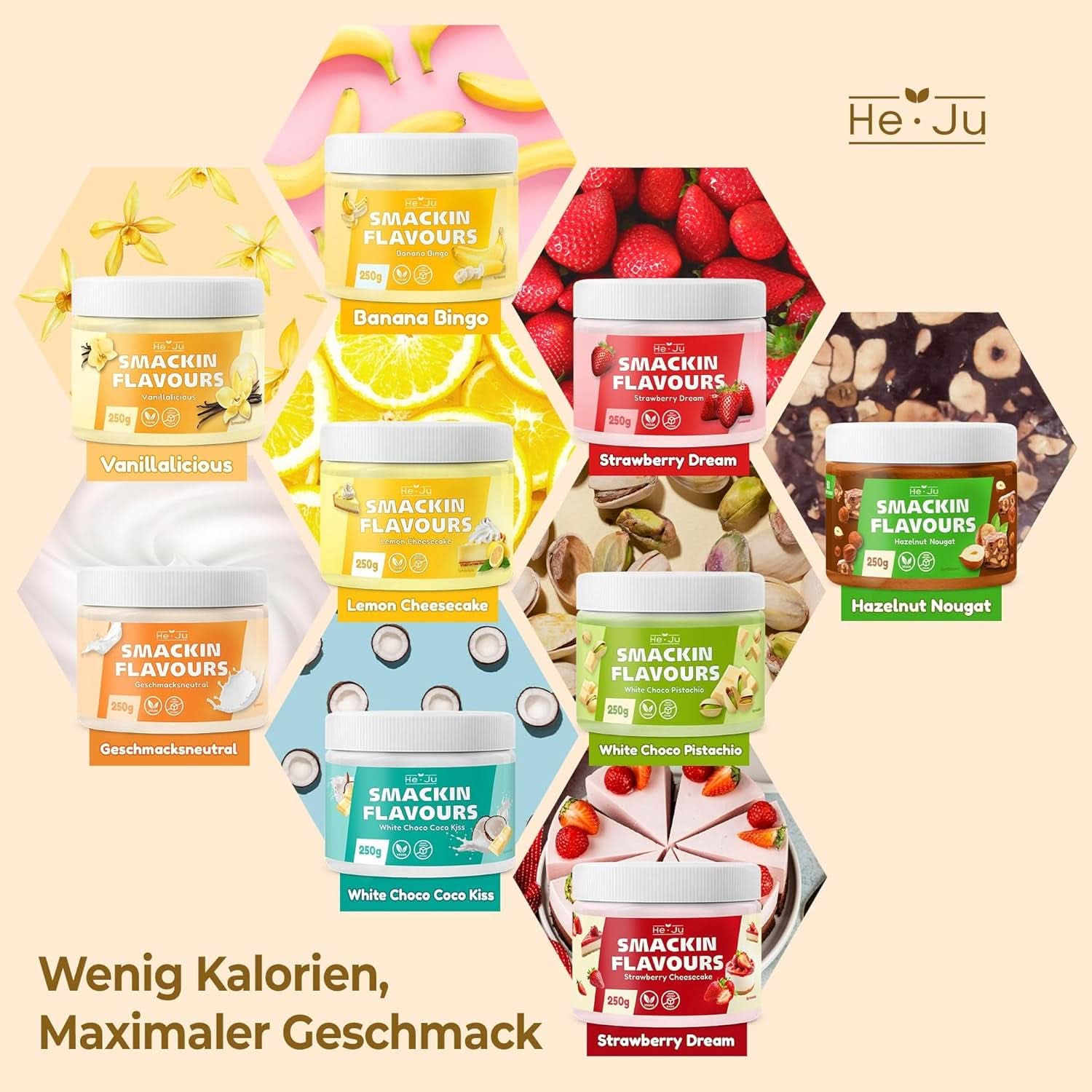 He-Ju, Poudre au goût de chocolat blanc et pistache, 250 grammes Naty Shop Flavors