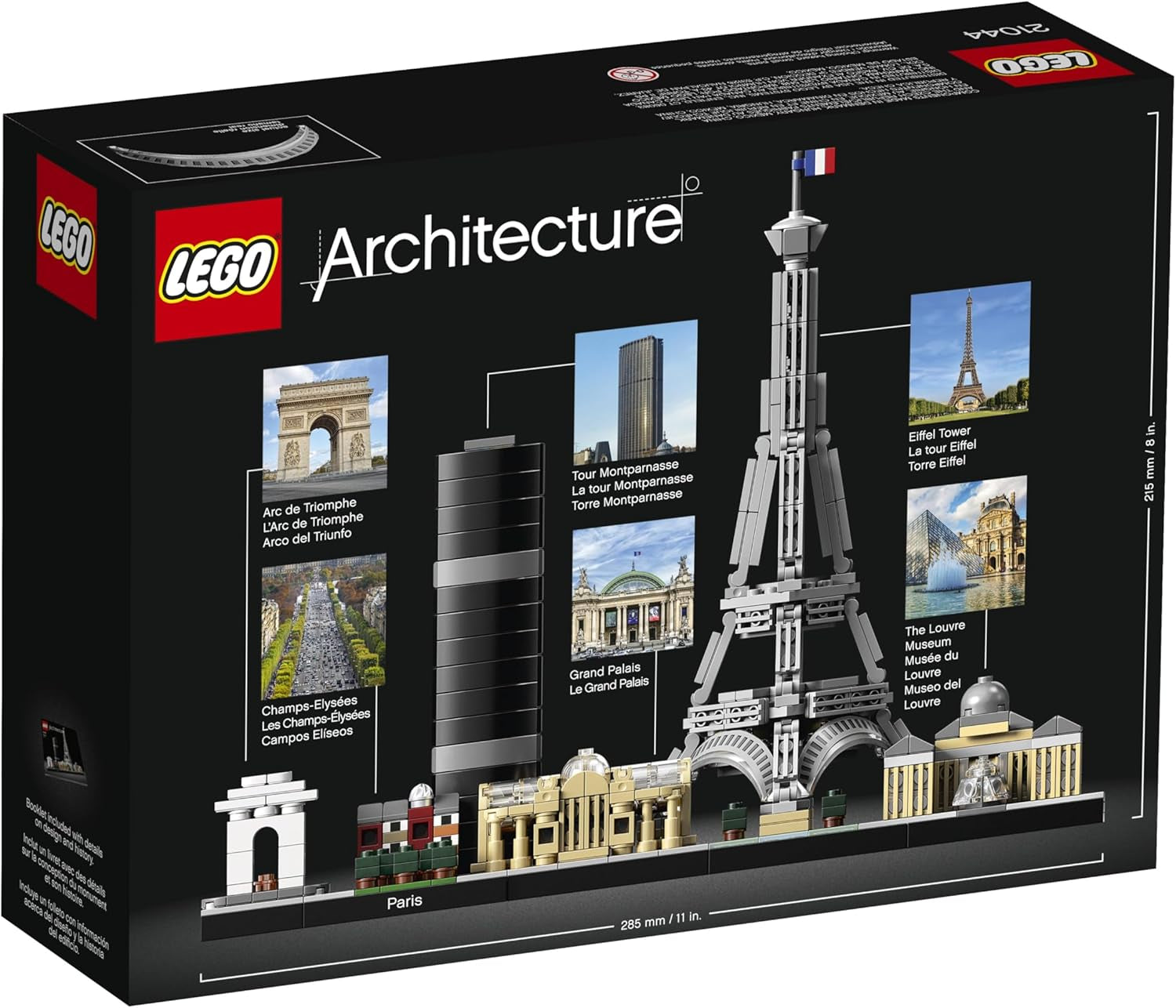 Kit de construction LEGO Architecture Paris, Tour Eiffel, Champs-Élysées et Louvre, collection Skyline, décorations pour la maison et le bureau, idées cadeaux pour collectionneurs, hommes et femmes 21044 Ensembles de construction Besuche den LEGO-Store