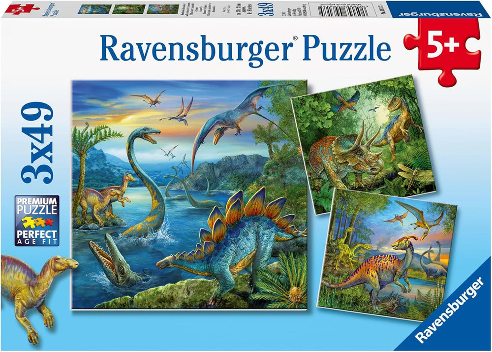Ravensburger Puzzle pour Enfants - 09317 Fascination des Dinosaures - Puzzle 3X49 pièces pour Enfants de 5 Ans et Plus Puzzle Naty Shop Single
