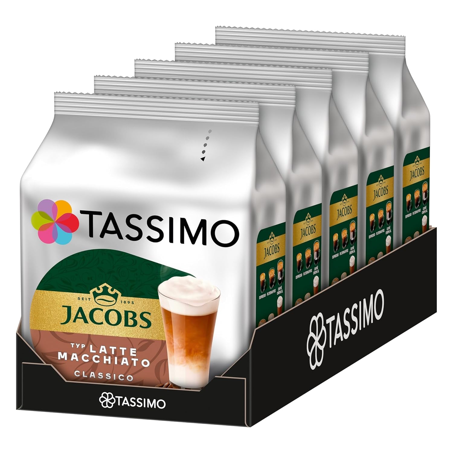 Tassimo Kapseln Jacobs Type Latte Macchiato Classico, 5 x 8 tampons, 40 Kaffeekapseln