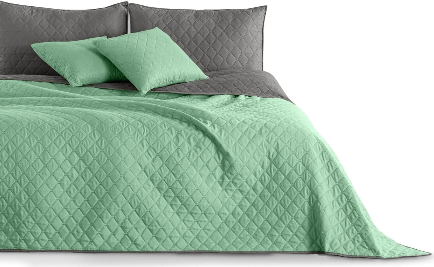 Couvre-lit DecoKing 200 X 220 Cm Graphite Anthracite Gris Argenté Couvre-lit double face facile d'entretien Axel Lits et Couvertures Besuche den DecoKing-Store Axel Mint Steel 200 X 220 Cm