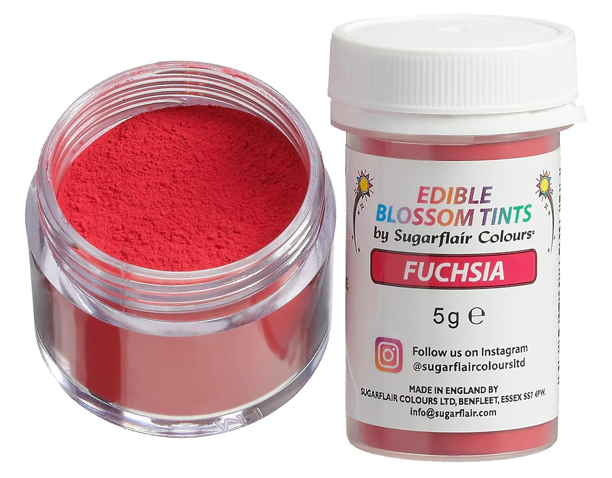 Sugarflair Blossom Tint Dust Fuchsia Colorant alimentaire en poudre – Colorant alimentaire en poudre pour décoration de gâteaux, pâte à sucre, fondant, glaçage, chocolat, crème au beurre, macarons et plus encore – 5 g