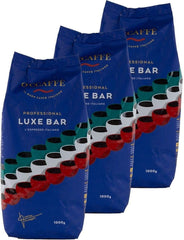 O'CCAFF ? Luxe Bar Intenso Espresso | 3 grains entiers de 1 kg, 100% Robusta | Café obtenu grâce à un processus de torréfaction au tambour très lent d'une entreprise familiale italienne
