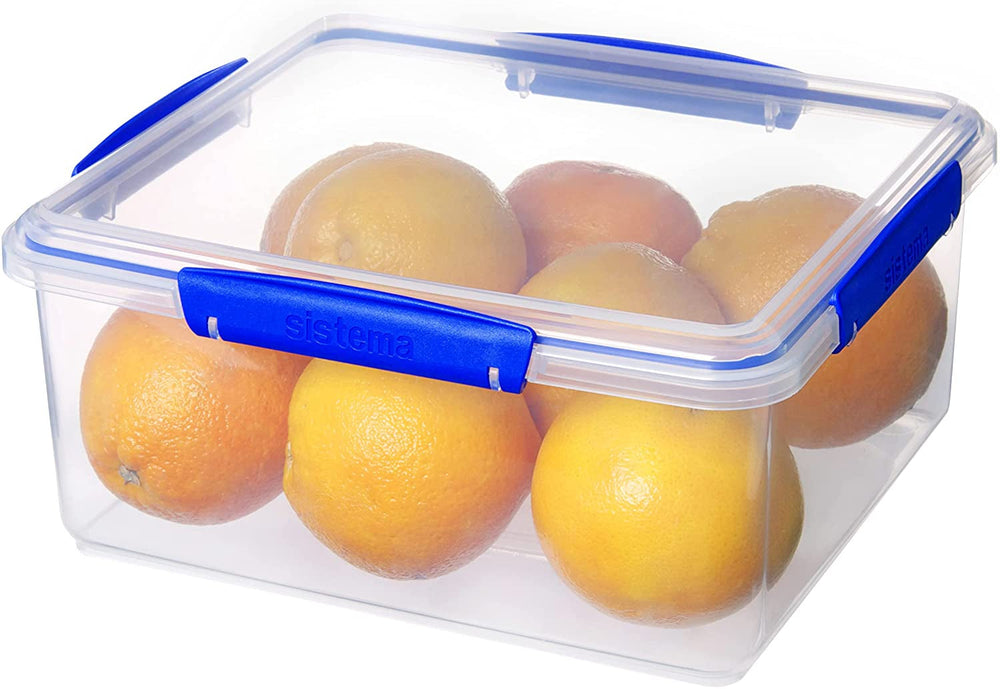 KLIP IT System Bocal de Conservation Alimentaire 5 litres Pot de Conservation Empilable Anti-Fuite avec Couvercle Réfrigérateur/Congélateur Convient sans BPA Plastique Clips Bleus 1 Pièce (Paquet de 2) Boîtes de Conservation Alimentaire Naty Shop