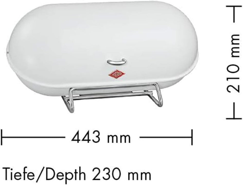 WESCO Breadboy Boîte à pain avec couvercle à charnière sans hochet, rouge, tôle d'acier enduite de poudre, trous d'aération et poignée robuste Boîtes de conservation des aliments Naty Shop