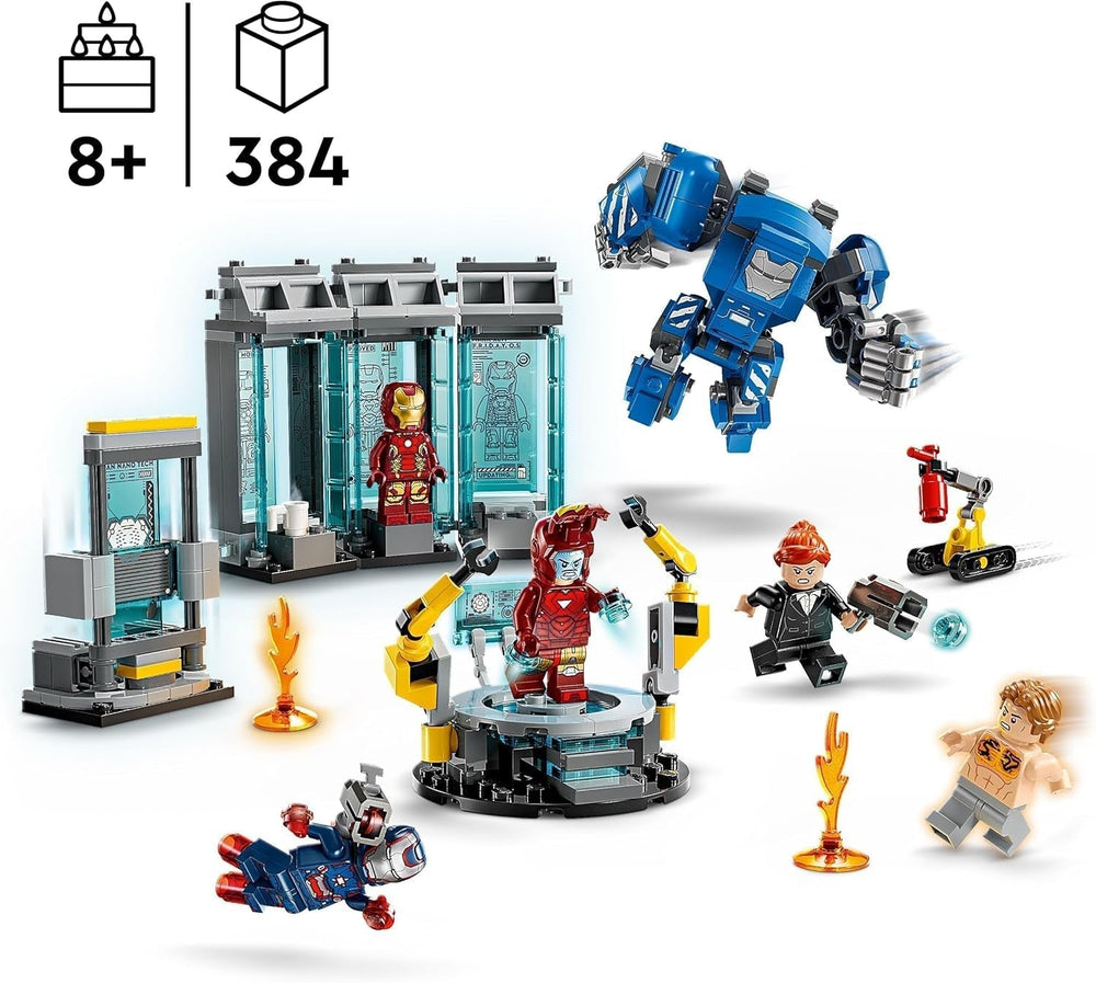 LEGO Marvel Iron Man's Laboratory : Hall of Armor - Jouet de super-héros avec figurine Mech, 5 figurines dont Aldrich Killian - Cadeau Avengers pour garçons et filles à partir de 8 ans 76315 Ensembles de construction Beuche den LEGO-Store