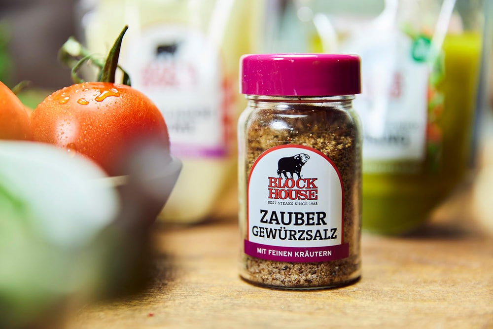 Block House Zaubergewürzsalz, Gewürzmischung für Fleisch, Fisch and Gemüse in Restaurantqualität, 280g Dose mit Streuaufsatz