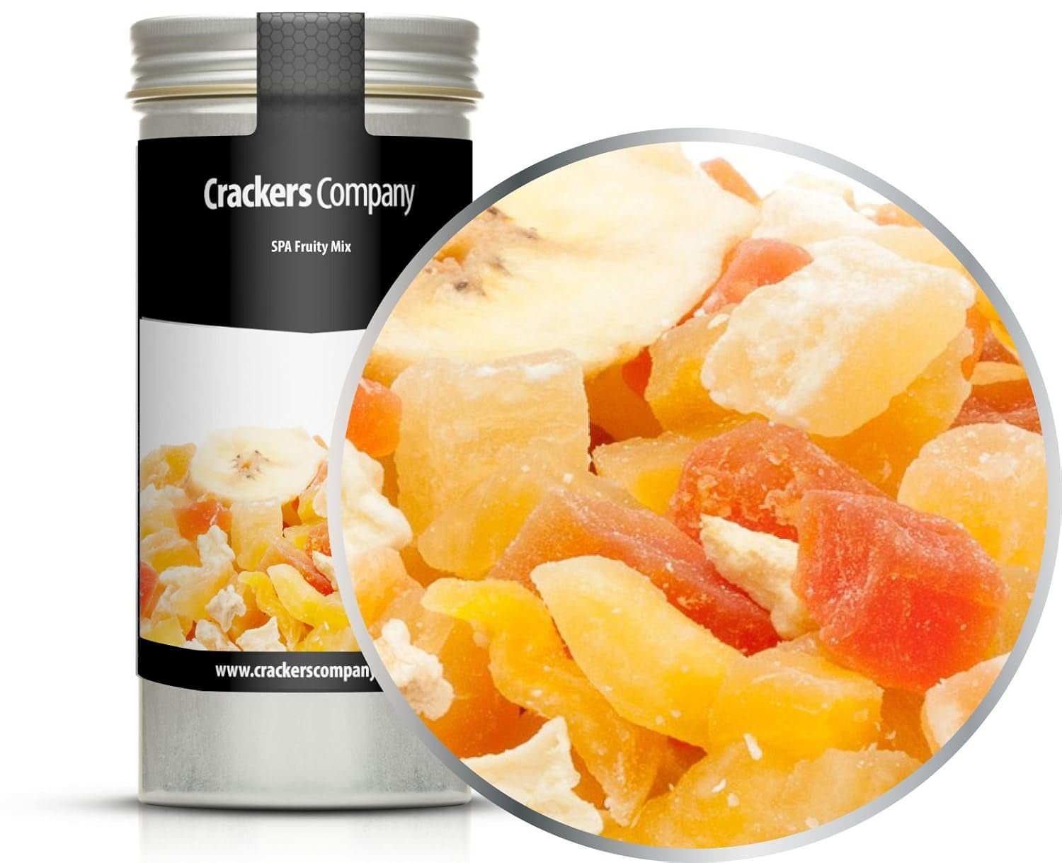 1 x 3 kg mélange de fruits exotiques morceaux de fruits confits papaye mangue pastèque ananas noix de coco pomme banane faible en gras faible en sel végétarien sans gluten sans lactose Produits déshydratés Ma boutique 4 X 80G En boîte aluminium (320G)