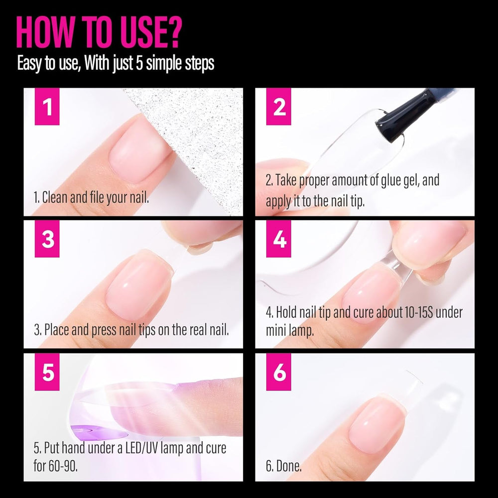 Types d'ongles en Gel moyen Ballerine, 504 pièces: pointes d'ongles en Gel PMMA, Extensions d'ongles, ongles artificiels, 12 tailles