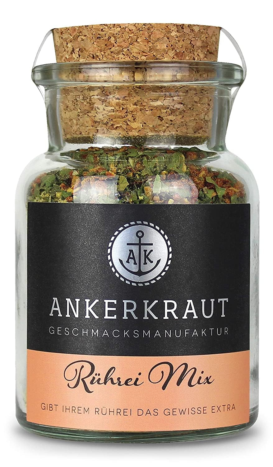 Ankerkraut Rührei Gewürz, für Omelette und Rührei, auch für Veganer und Vegetarier, zuckerfrei, 80 g im Korkenglas