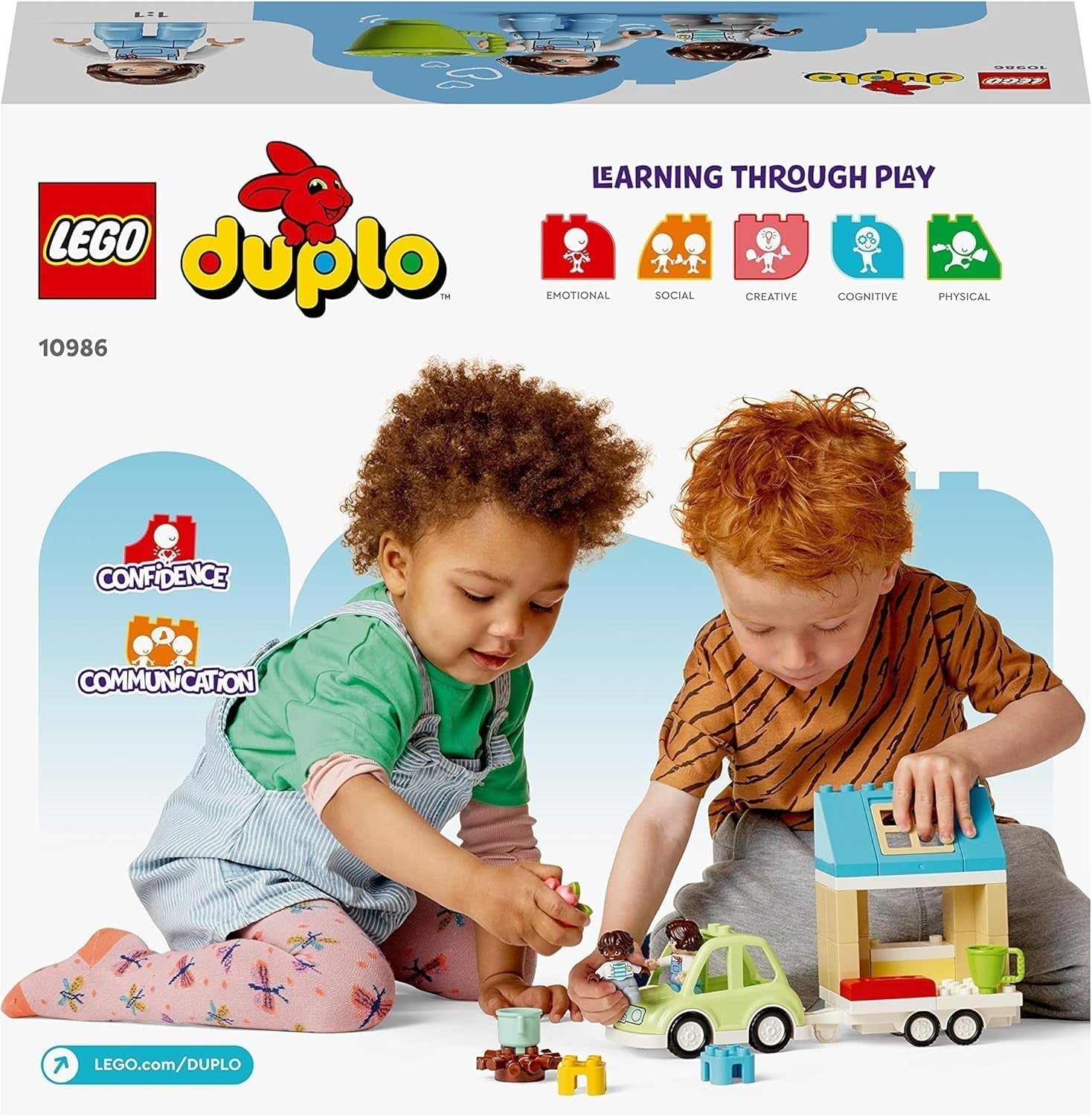 LEGO 10986 DUPLO At Home On Wheels, voiture jouet avec grandes briques, figurines et voiture jouet pour garçons et filles à partir de 2 ans, développe la motricité fine Jeux de construction Besuche den LEGO-Store